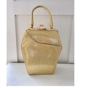 Tatyan  Gold Glitter Coffin Purse